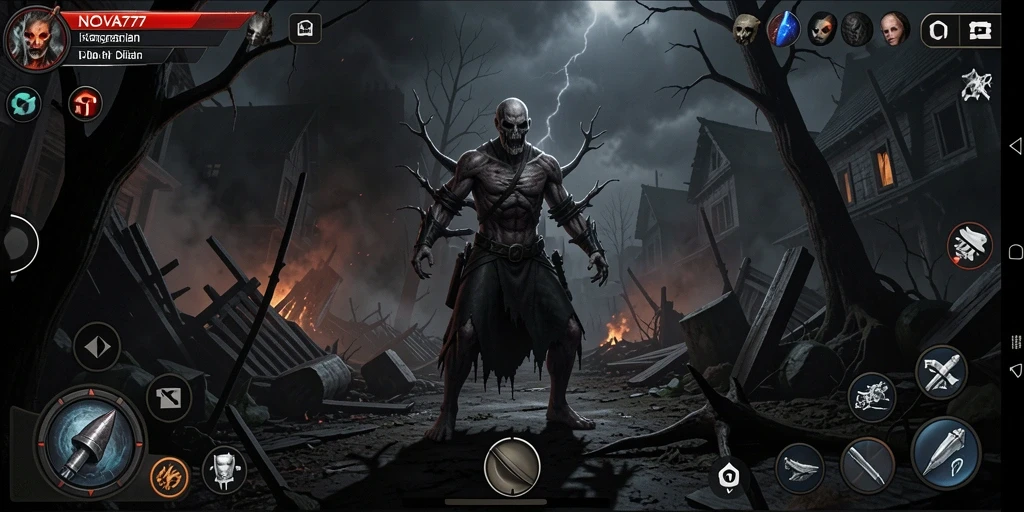 Screenshot gameplay LNOVA777 dengan suasana Horror yang mencekam.