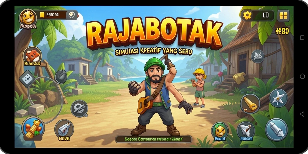 Tampilan gameplay menarik dari RAJABOTAK yang penuh warna.