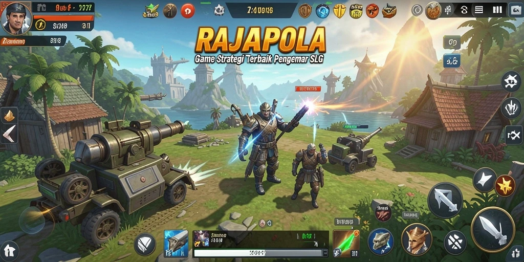 Tampilan gameplay RAJAPOLA dengan strategi mendalam.
